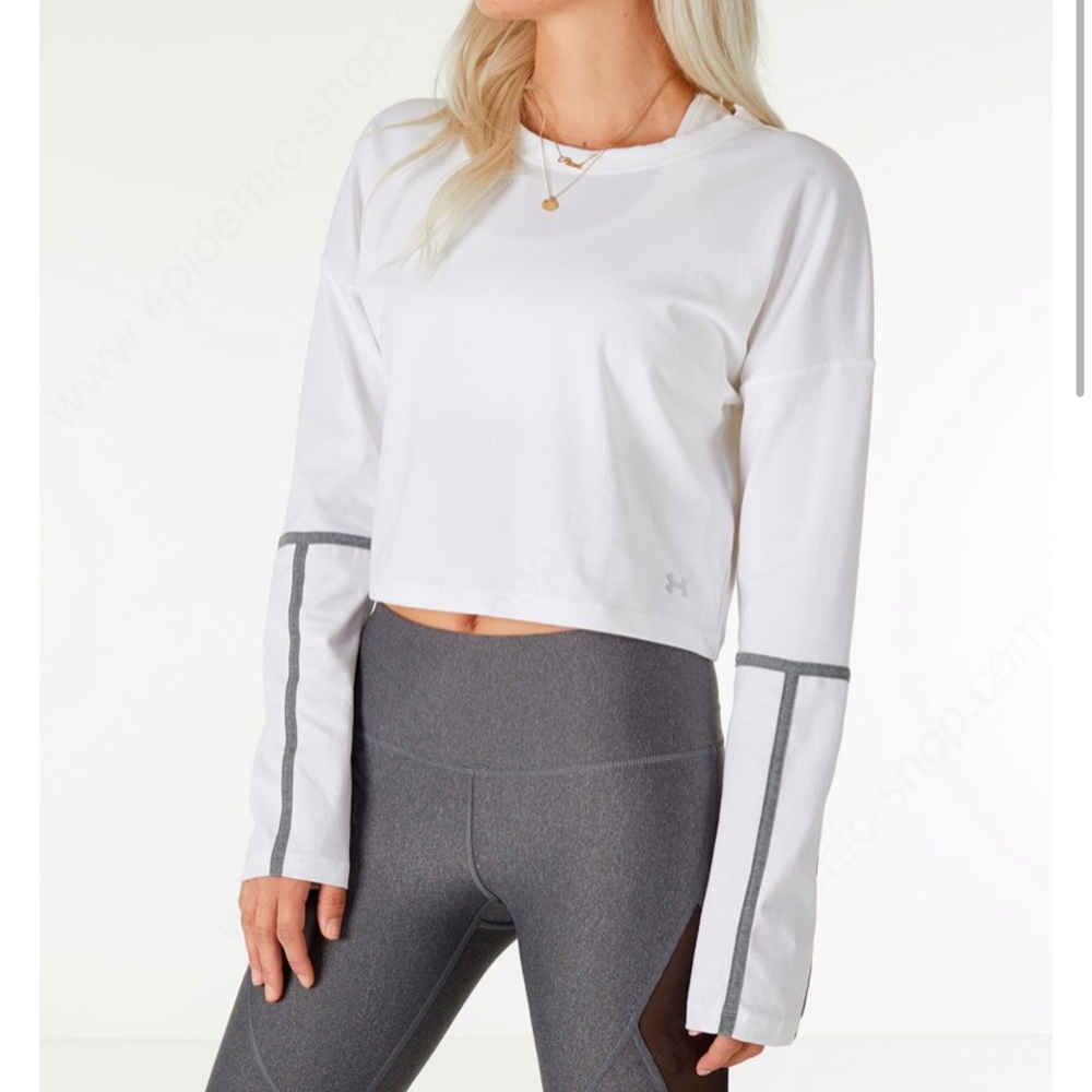 Under Armour White Cropped long Sleeve